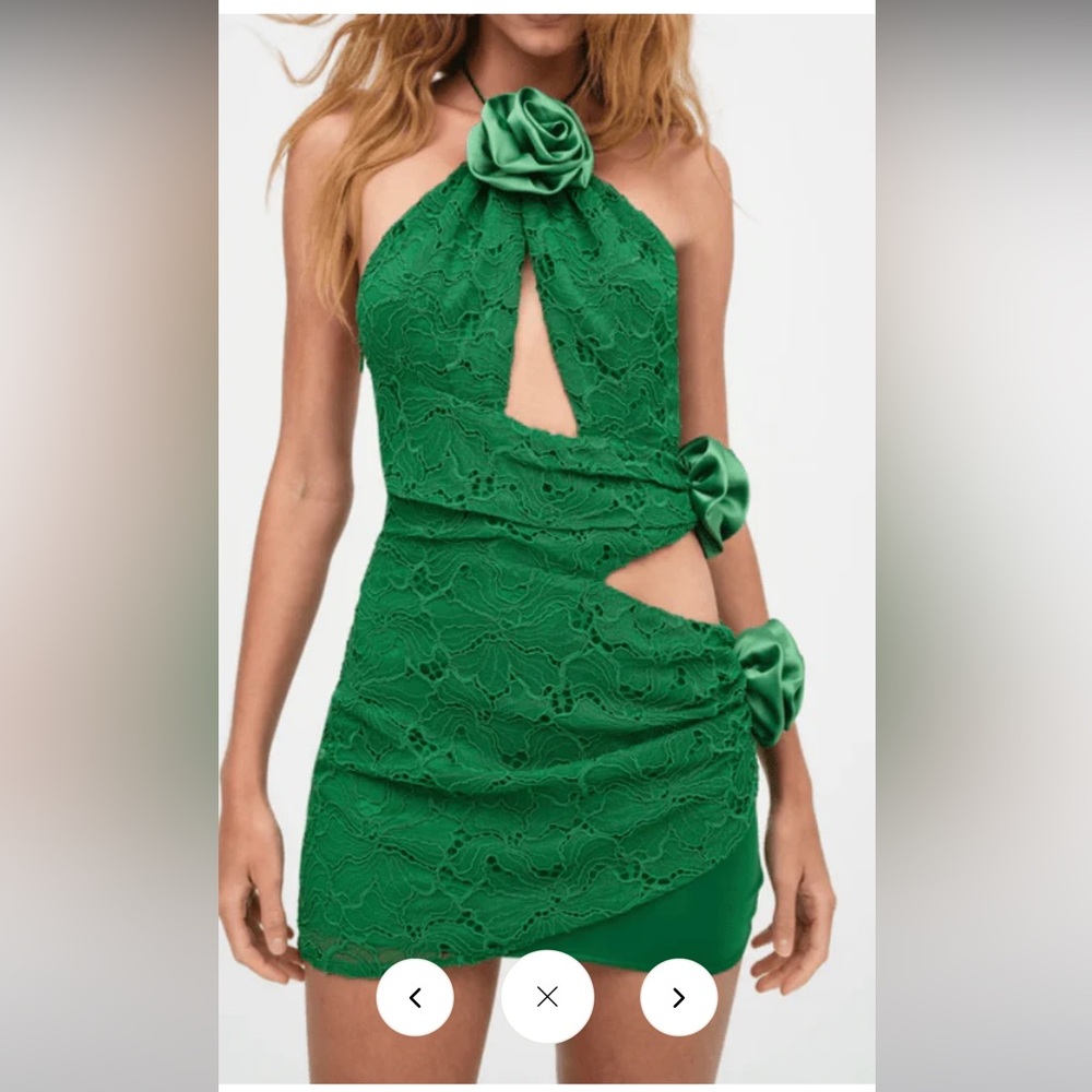 For Love & Lemons Green Lace Dress - Revolve